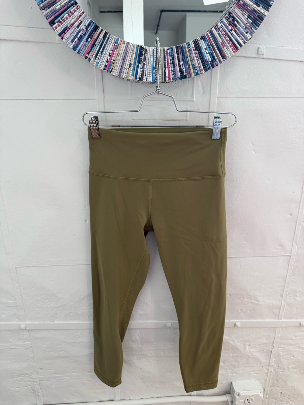 lululemon Wunder Train Cropped 23” Bronze Green SIZE 8